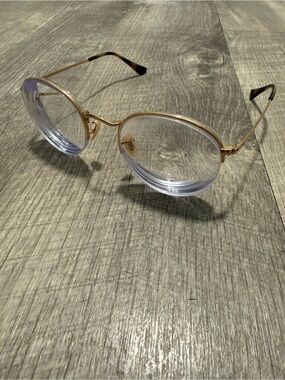 Ray-Ban Gold Round Frame Clear Lens Glasses